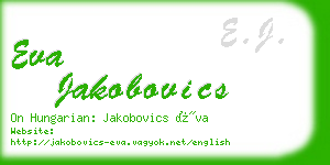 eva jakobovics business card